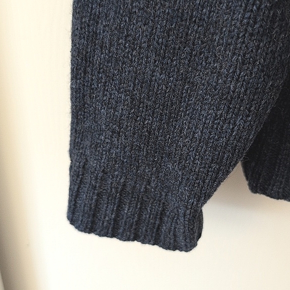 L.L. Bean Mens Medium 100% Wool Zip Up Sweater Jacket Blue Preppy Outdoor Casual - Picture 4 of 7